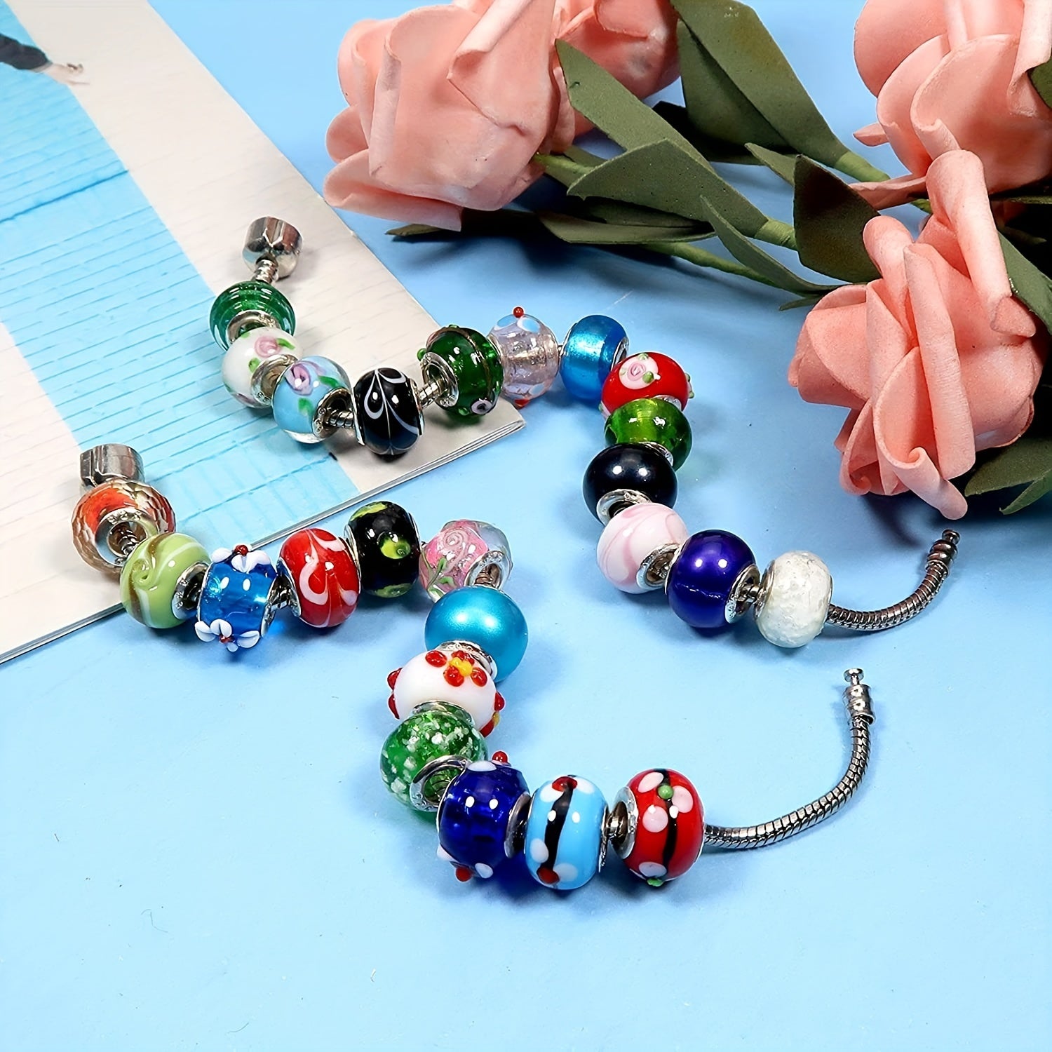 30-50-100pcs 15x11mm Large Hole Glass Bead Loose Bead DIY Jewelry Accessories