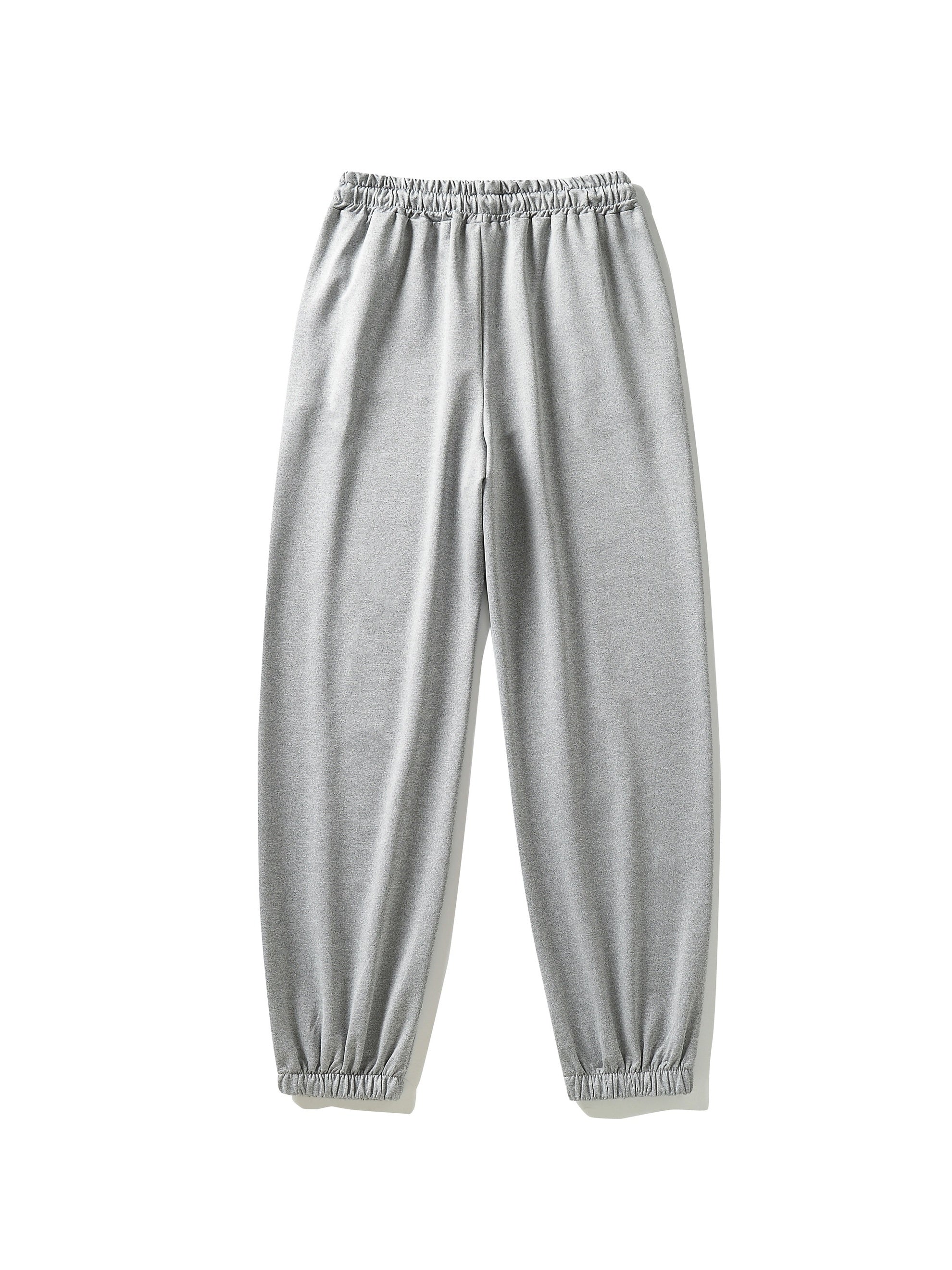 Heart Print Casual Sports Pants Solid Drawstring Couple Jogging Pants