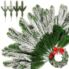 24Pcs Faux Green Pine Needles Cedar Greenery Leaves Garlands Indoor Outdoor