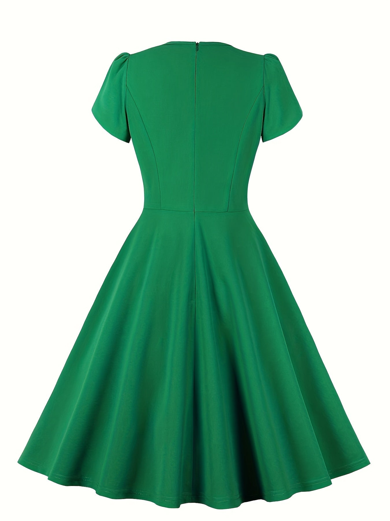  Casual Dress Women's Plus Solid Petal Sleeve Dress