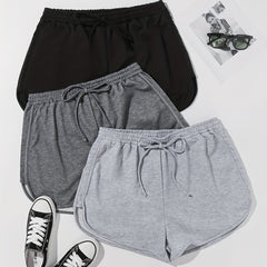 3 Pack Plus Size Casual Shorts Women's Plus