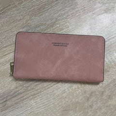 Women's Vintage Long Clutch Purse Faux Leather Coin Purse Zipper Bag