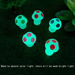 10pcs Luminous Mushroom Micro Landscape Ornament for DIY Outdoor Decor
