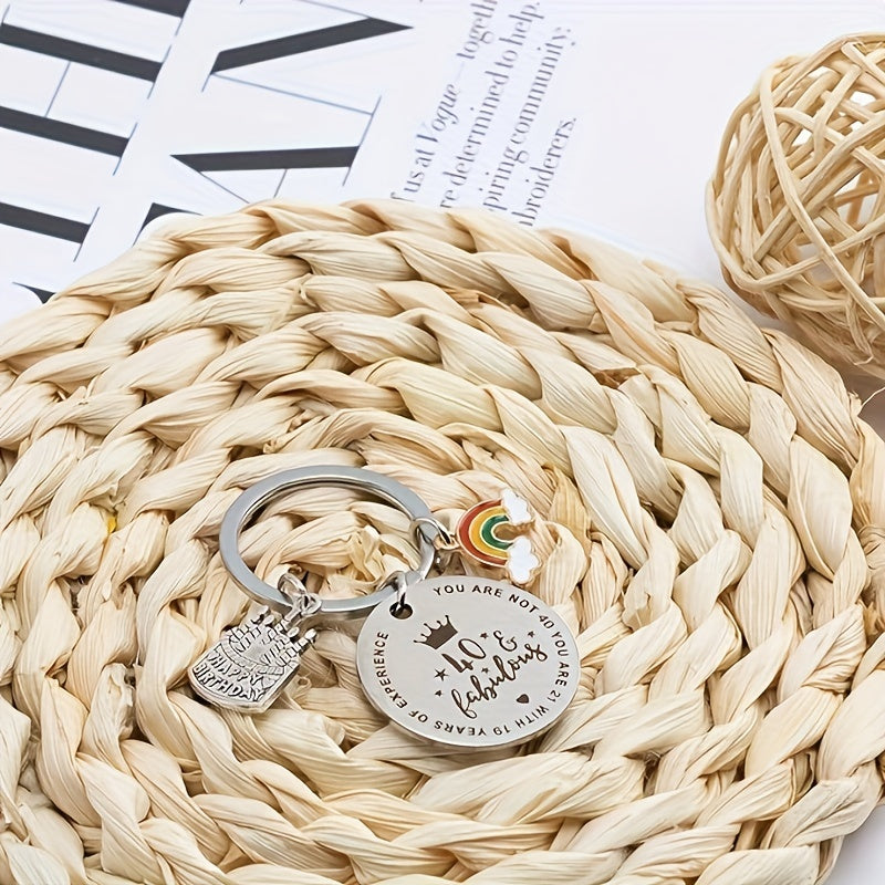 Stainless Steel Birthday Keychain for Him & Her