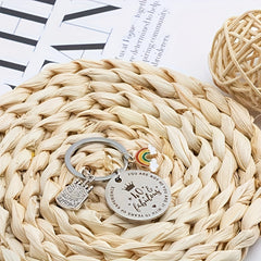 Stainless Steel Birthday Keychain for Him & Her