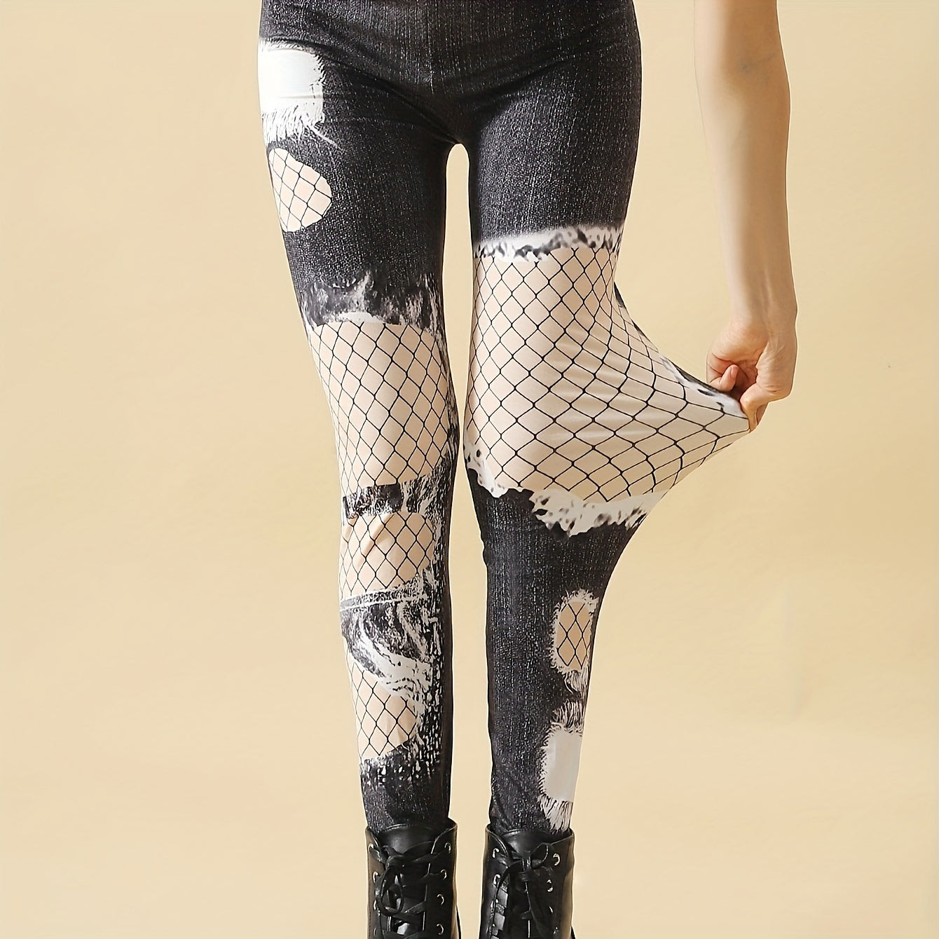 Fishnet Pattern High Waist Pantyhose Slim Stockings