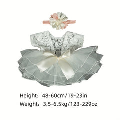2pcs Baby Girl Lace Costume Photo Props Newborn Clothes Hairband Outfit