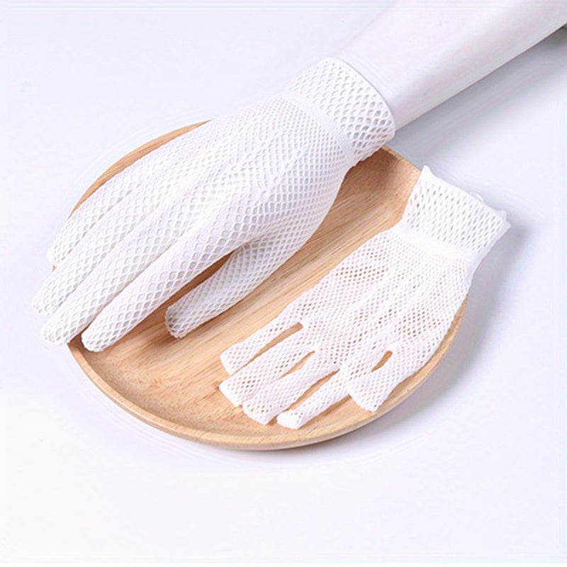 Mesh Hollow Gloves Lace Solid Punk Dress Gloves For Women