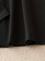 Women's Plus Solid Ruffle Trim Drawstring Elastic Wide Leg Trousers