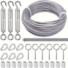 139.7cm Wire Rope Outdoor Hanging Kit with Turnbuckles and Hooks