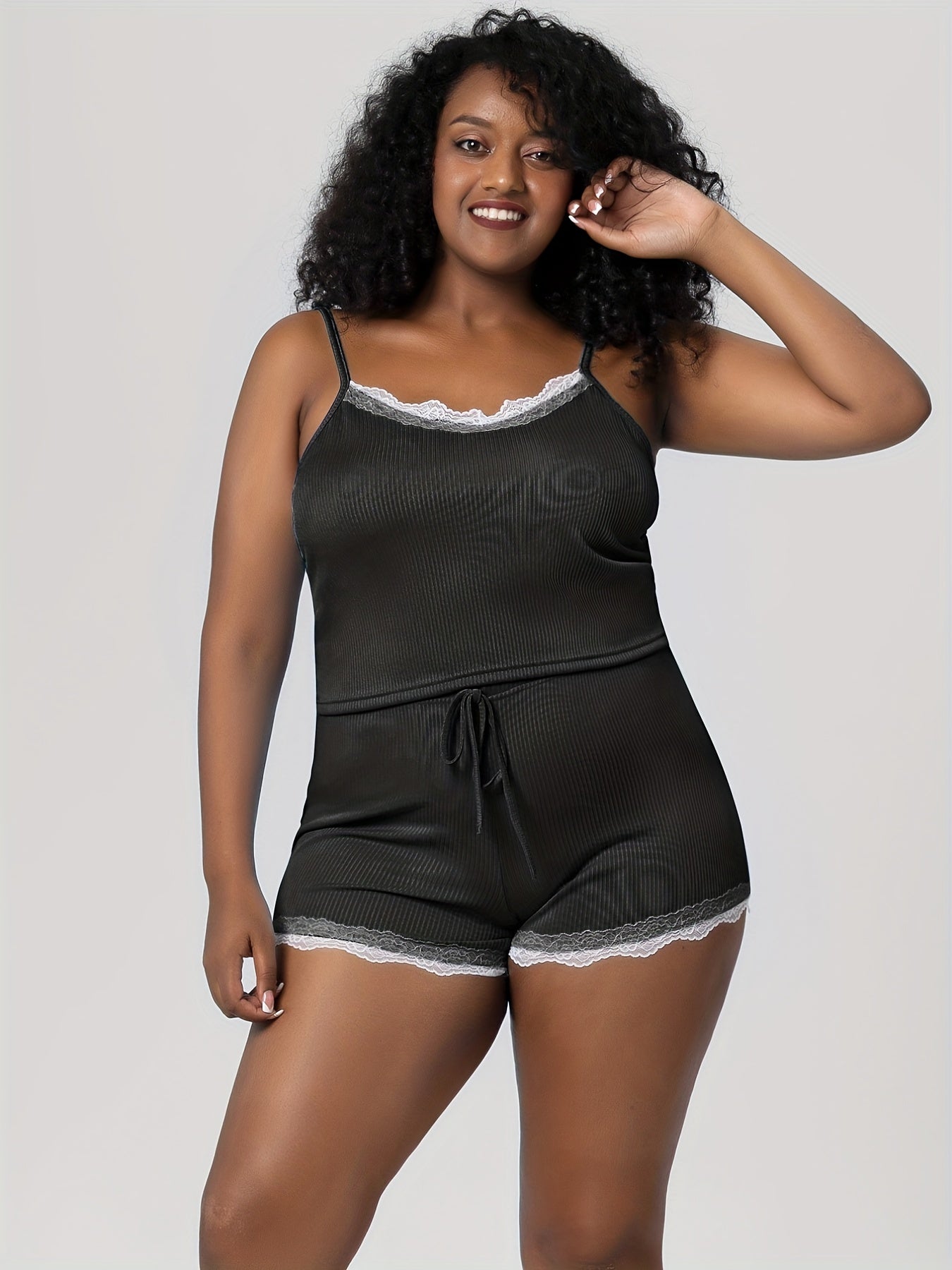  Ribbed Cami Top & Shorts Pajama Set