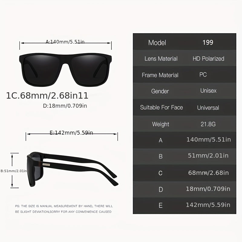 Men's Vintage Square Polarized Sunglasses UV400