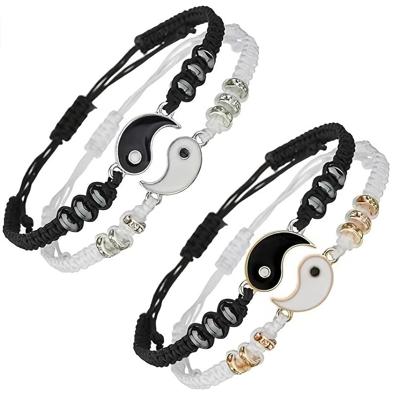 Taiji Yin Yang Couple Bracelet Set