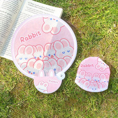 1pc Folding Fan Cartoon Pattern Small Fan Mini Cloth Surface Pocket Fan Portable