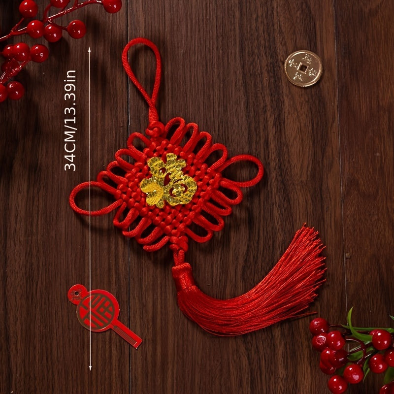 Auspicious Character Pendant Hand Woven Safe Knot Spring Festive Decoration