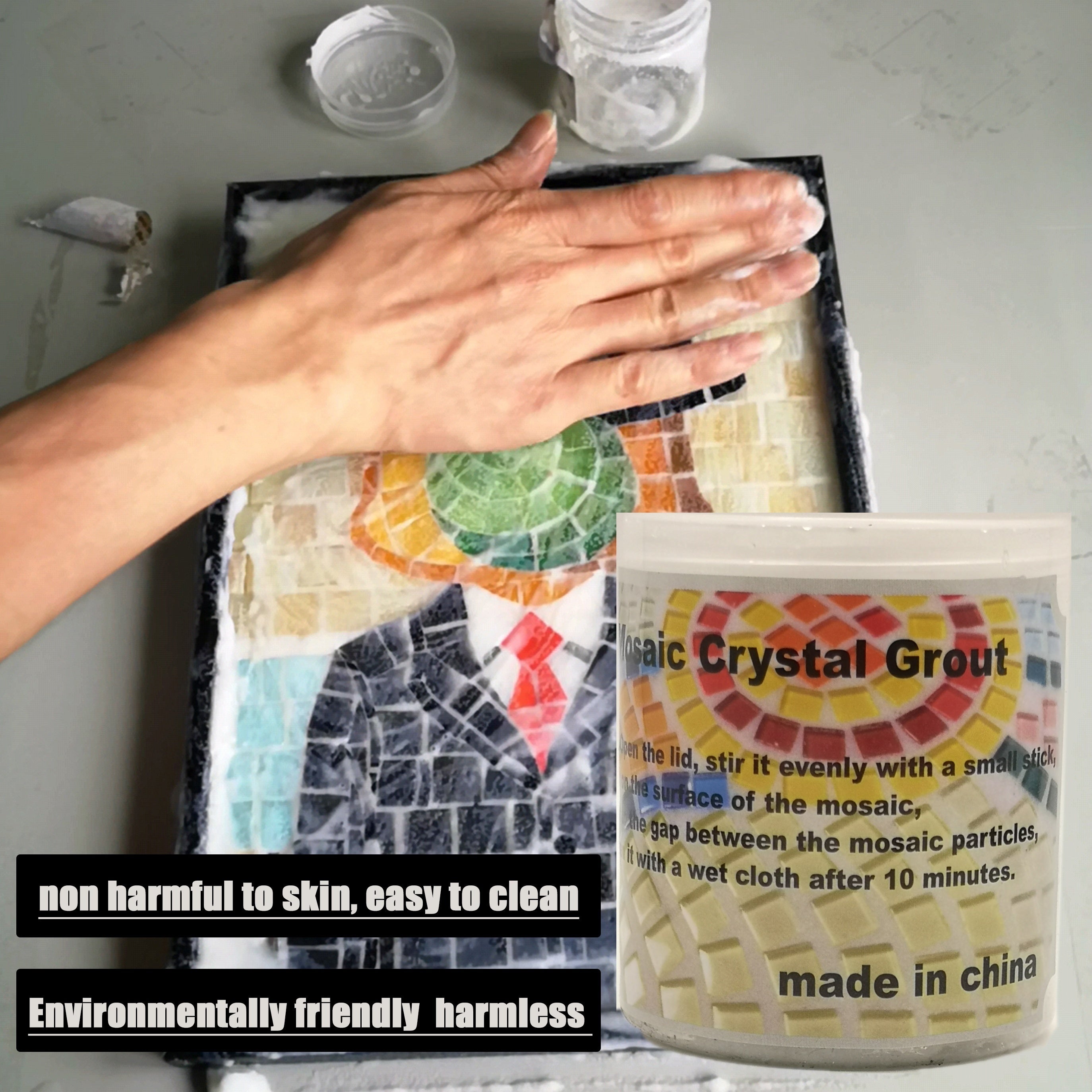 80G Crystal Translucent Grout Glue Nano Glass Tiny Beads Dilute Epoxy