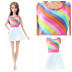 5pcs Doll Clothes Set for 11.5 Inch Dolls Casual & School Style Outfits