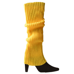 Women's 80s Ribbed Leg Warmers Knitted Crochet Long Boot Socks