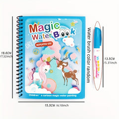 Watercolor Magic Book Toddler Reusable Painting Animal Coloring Book