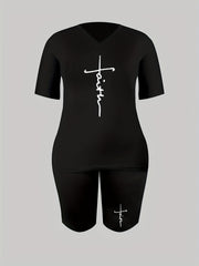  Women's Letter Print 2 Piece Set