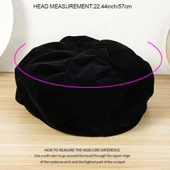 Velvet Beret Vintage Octagonal Pumpkin Painter Hat Autumn Winter