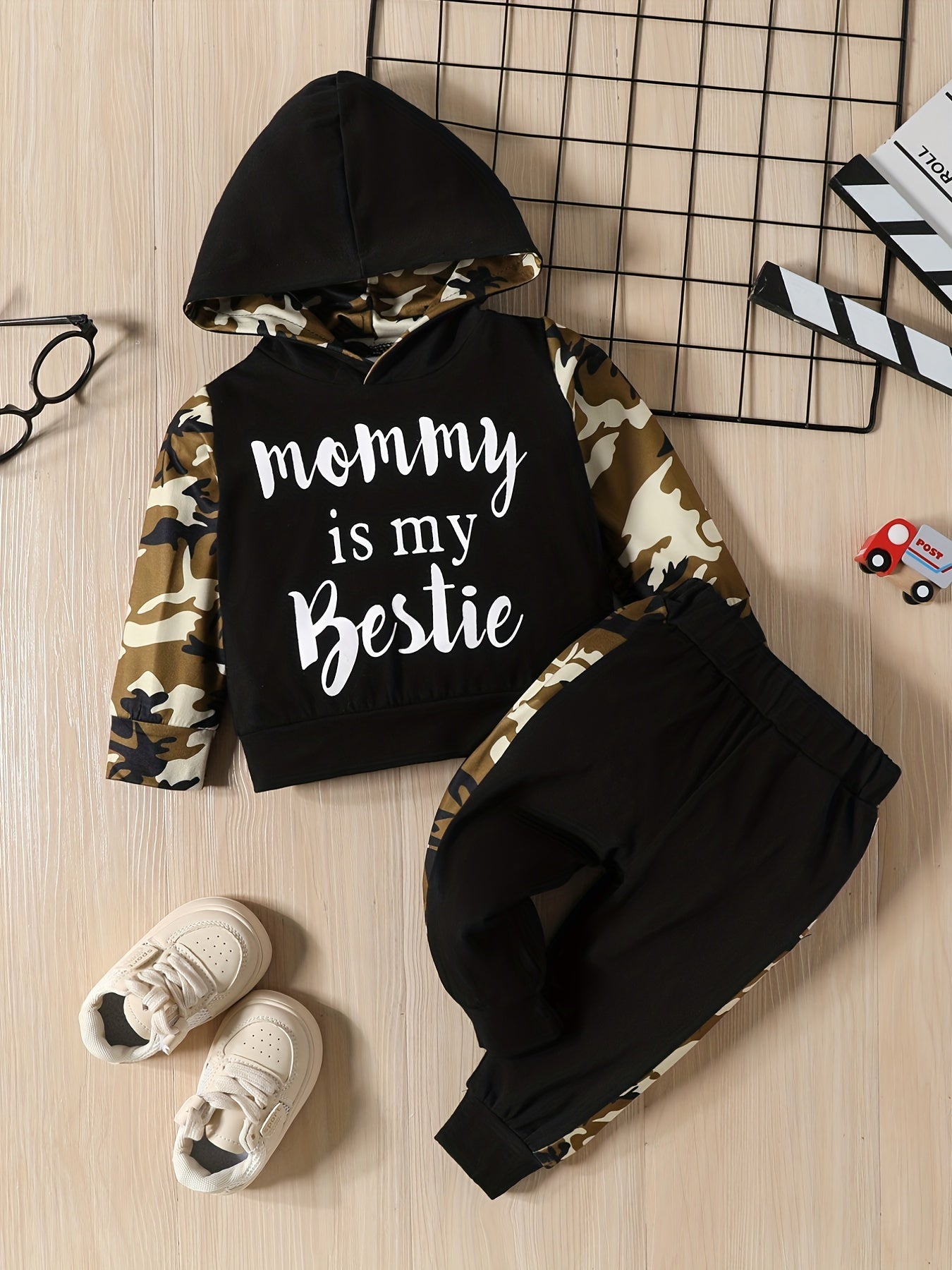 Camouflage Block 2pcs Outfit Toddler Baby Boys Hoodie Pants Set
