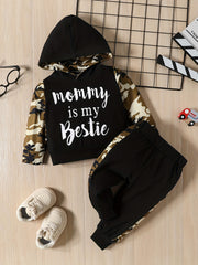 Camouflage Block 2pcs Outfit Toddler Baby Boys Hoodie Pants Set
