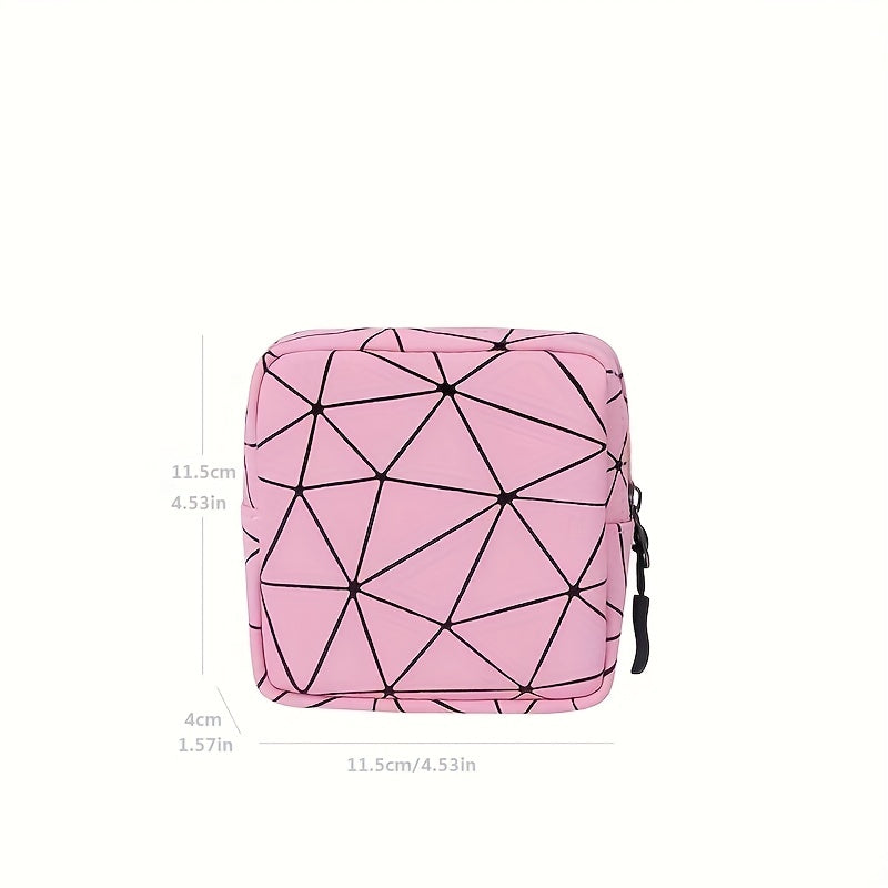 Geometric Zipper Storage Bag Lightweight Travel Organizer