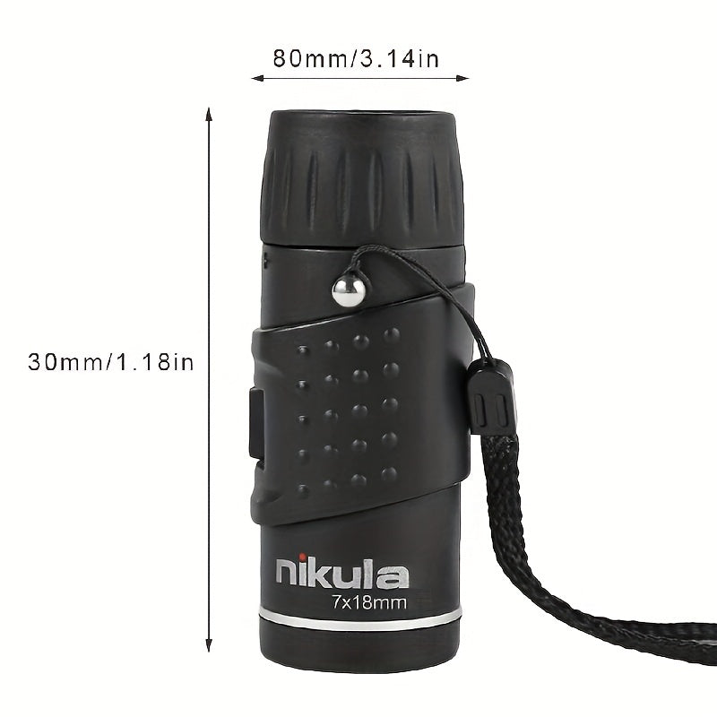Compact 7X18 Monocular Telescope for Bird Watching and Sports