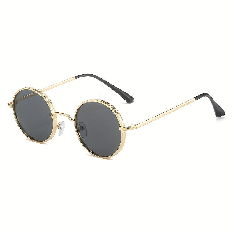 Round Metal Sunglasses for Women Men Anti Glare UV400