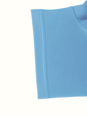  Solid Short Sleeve V Neck Tee Dress