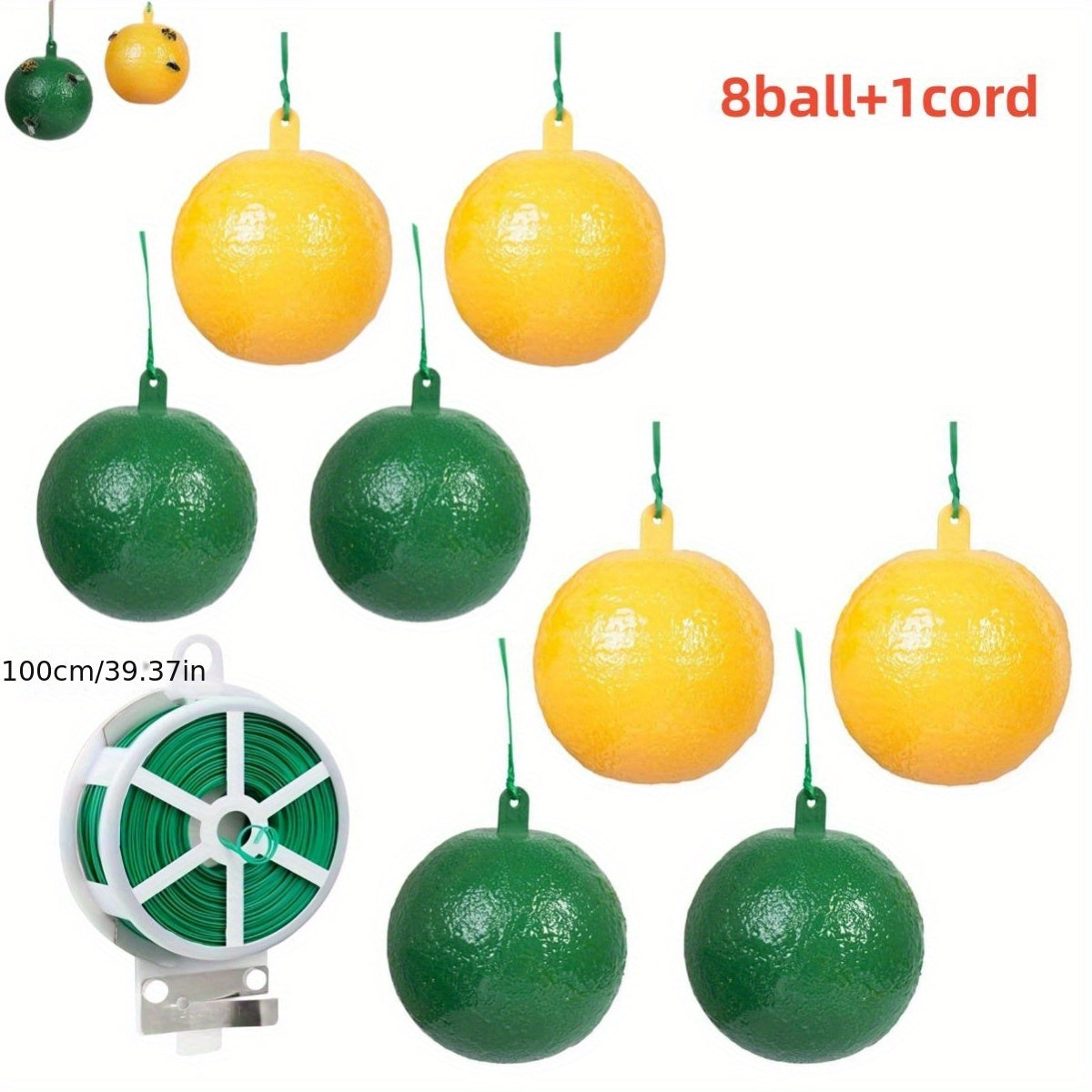 8pcs Hanging Pumpkin Shape Fly Trap Pest Repeller Sticky Trap