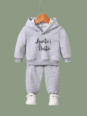 Girls Activewear Set Auntie's Bestie Graphic 2pcs Set Spring Fall Sports