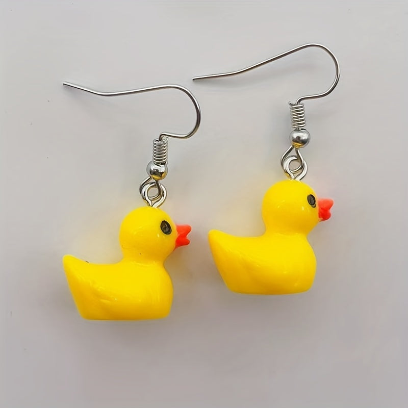 Yellow Duck Earrings - Quirky and fun animal-themed jewelry