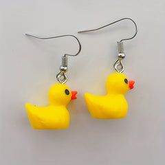 Yellow Duck Earrings - Quirky and fun animal-themed jewelry