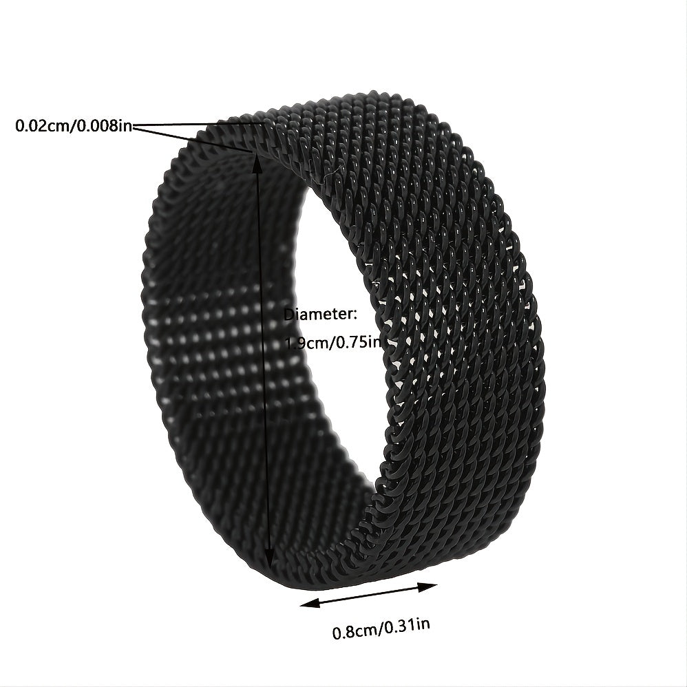 Funky Braided Mesh Texture Stainless Steel Ring