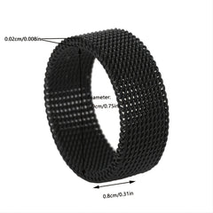 Funky Braided Mesh Texture Stainless Steel Ring