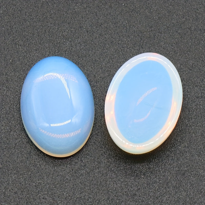 Natural Crystal Oval Ring Face DIY Inlaid Stone Jewelry