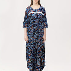  Tropical Print Boho Kaftan Maxi Dress