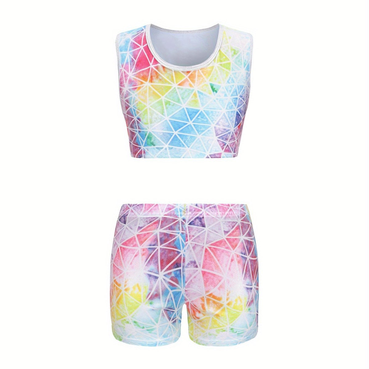 Dreamy Girls 2pcs Gymnastics Suit Comfy Breathable Dance Suit