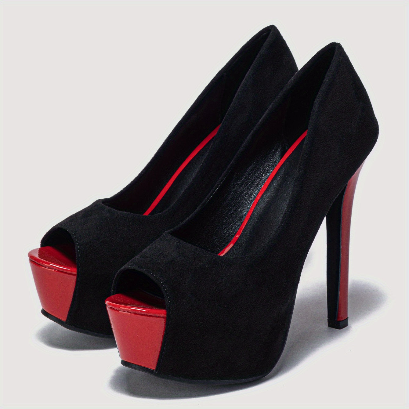 Women's Platform High Heels Peep Toe Slip On Stiletto Heels