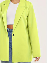  Solid Long Sleeve Workwear Blazer