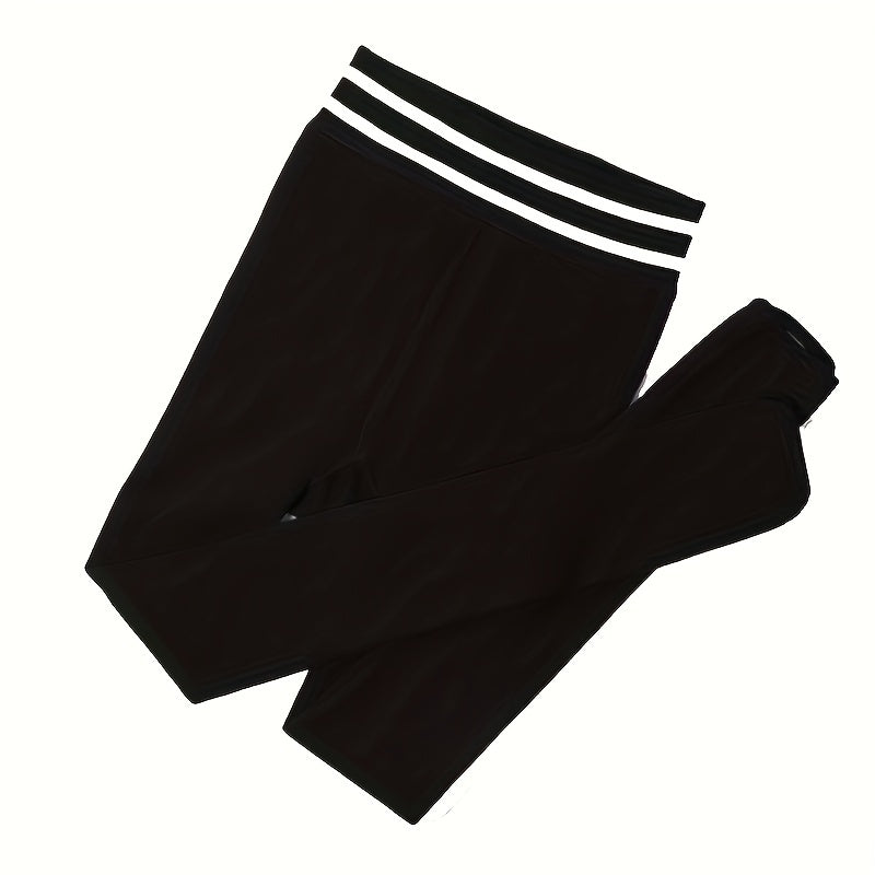 Striped Trample Feet Tights High Waist Elastic Slim Leggings Women's Stockings