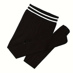 Striped Trample Feet Tights High Waist Elastic Slim Leggings Women's Stockings