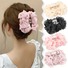 Large Solid Hair Claw Bow Hair Clip for Women