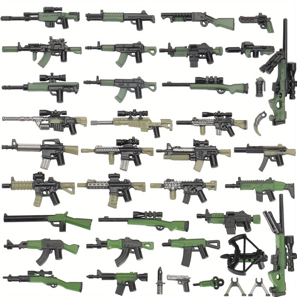Military Building Blocks Set Weapons Pack for Boys - Mini Figure Handheld Gun