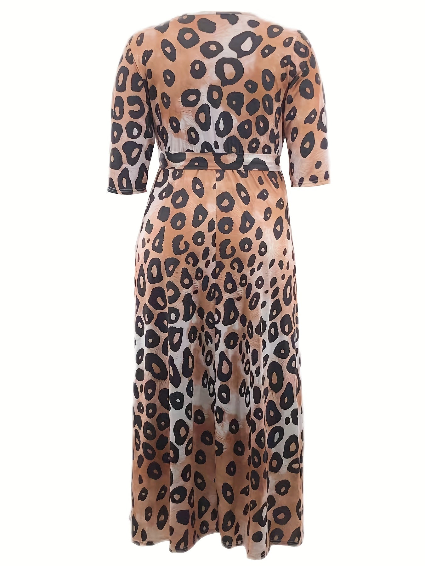  Leopard Print Maxi Dress High Stretch