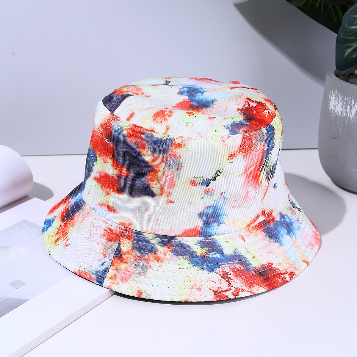 Colorful Tie Dye Bucket Hat Casual Sunscreen Travel Fisherman Cap