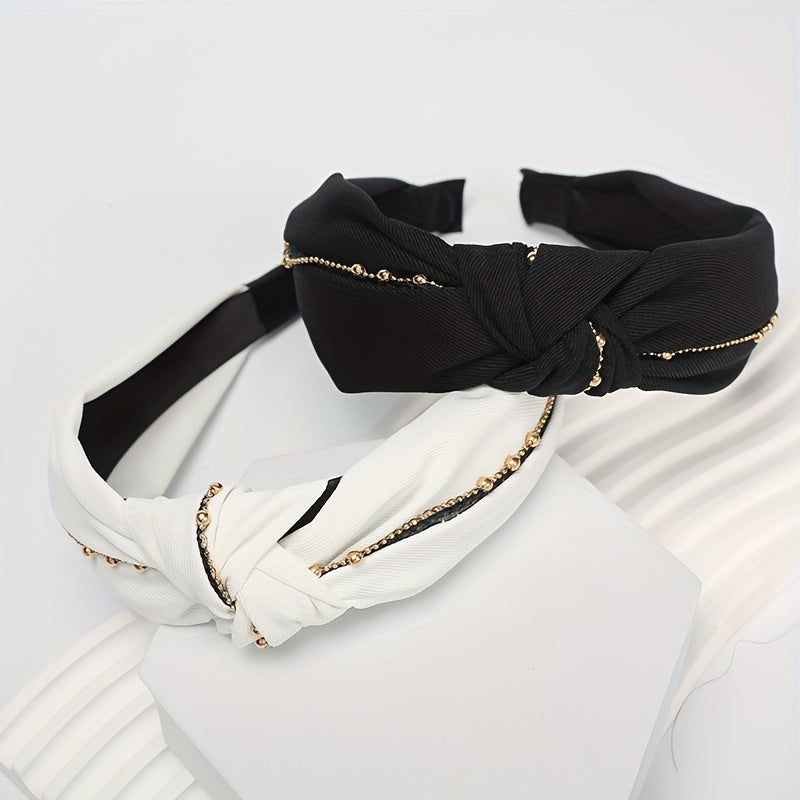 Chain Fabric Headband Wide Hair Hoop Hair Accessories for Women Girls