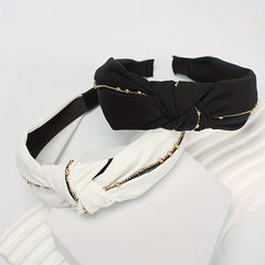 Chain Fabric Headband Wide Hair Hoop Hair Accessories for Women Girls